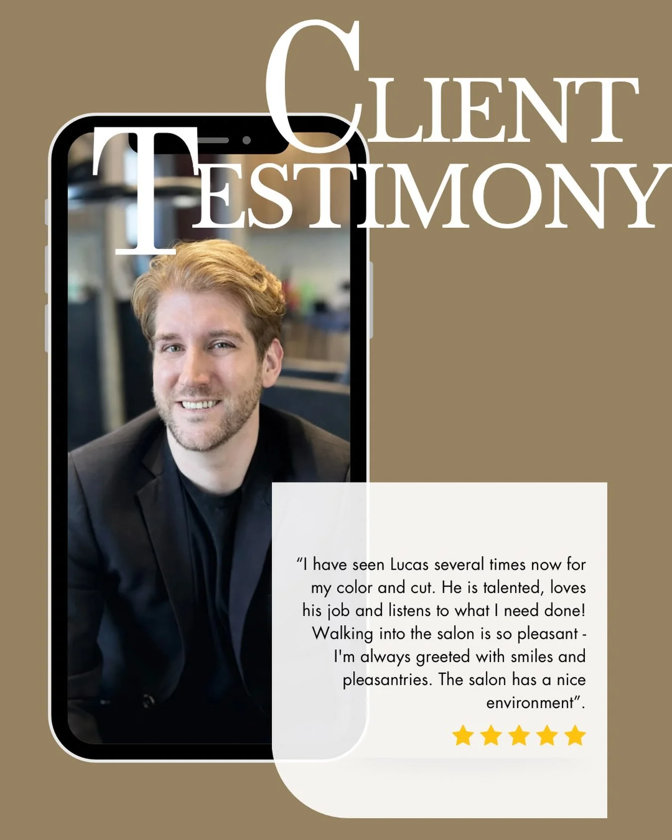Kind words like these mean the world to us. ✨

Lucas is passionate about creating beautiful, confidence-boosting results while making every guest feel welcomed, heard, and cared for from the moment they walk through our doors.

Thank you to this amaz