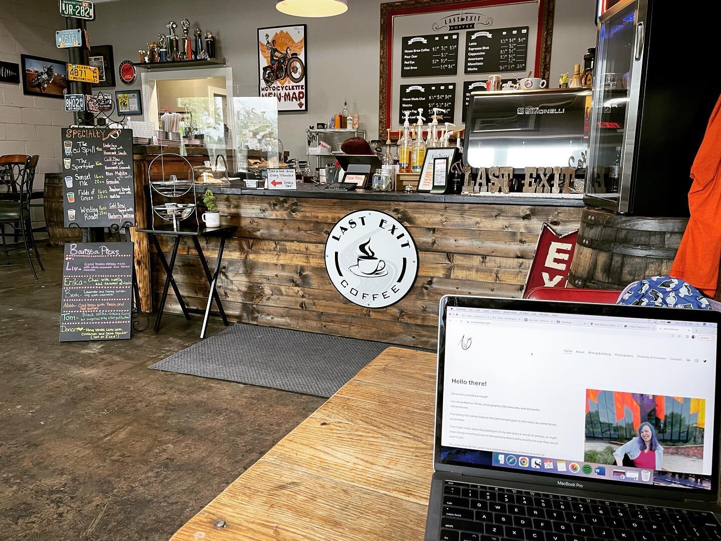 Working from @lastexitcoffee this morning while I wait for my dog Teddy to get groomed at A Bath and a Brush. First time here and can say confidently it&rsquo;s a seriously underrated gem. Located in the Grandview area in KC Metro. Check it out if yo