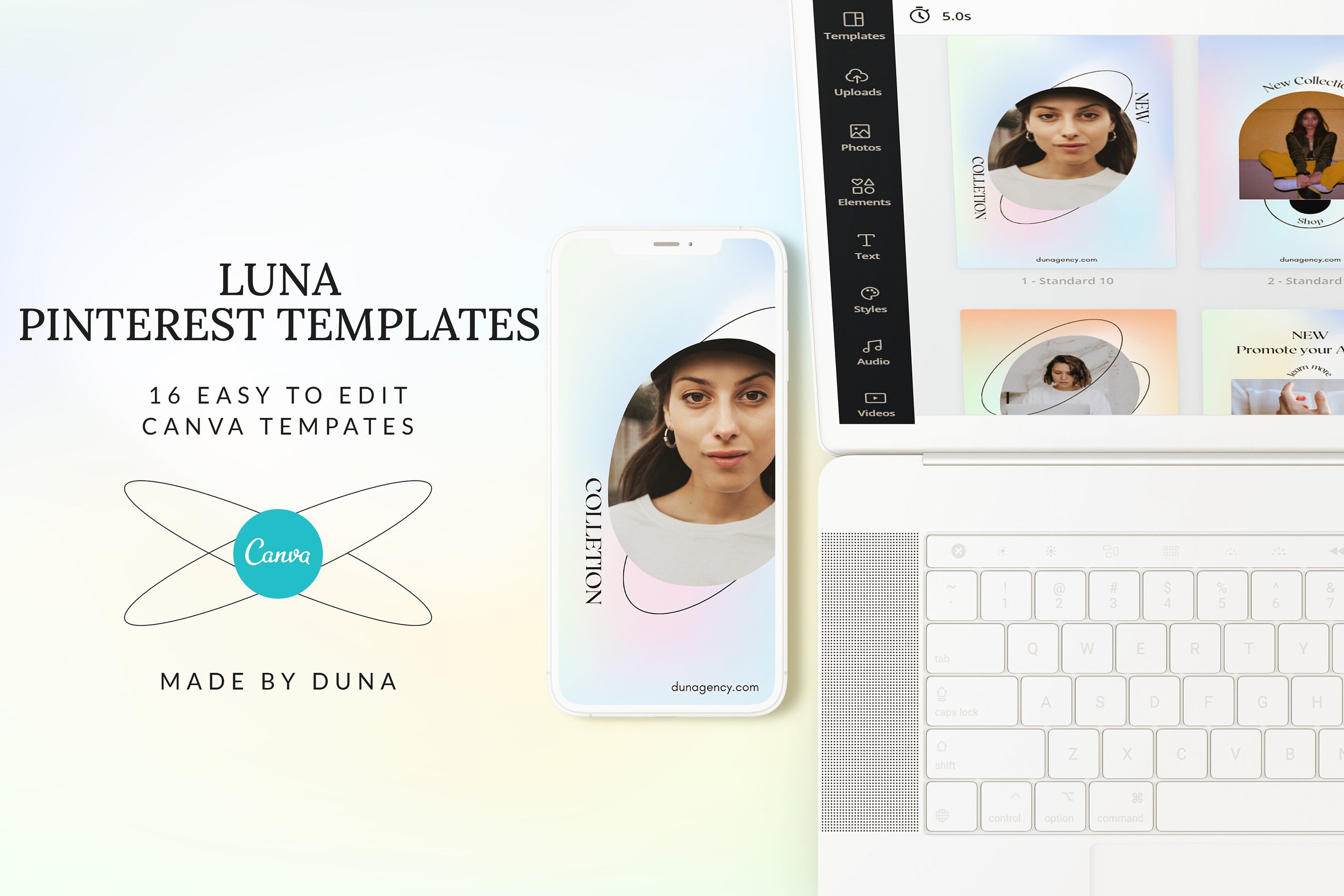 LUNA: Pinterest gradients templates in canva