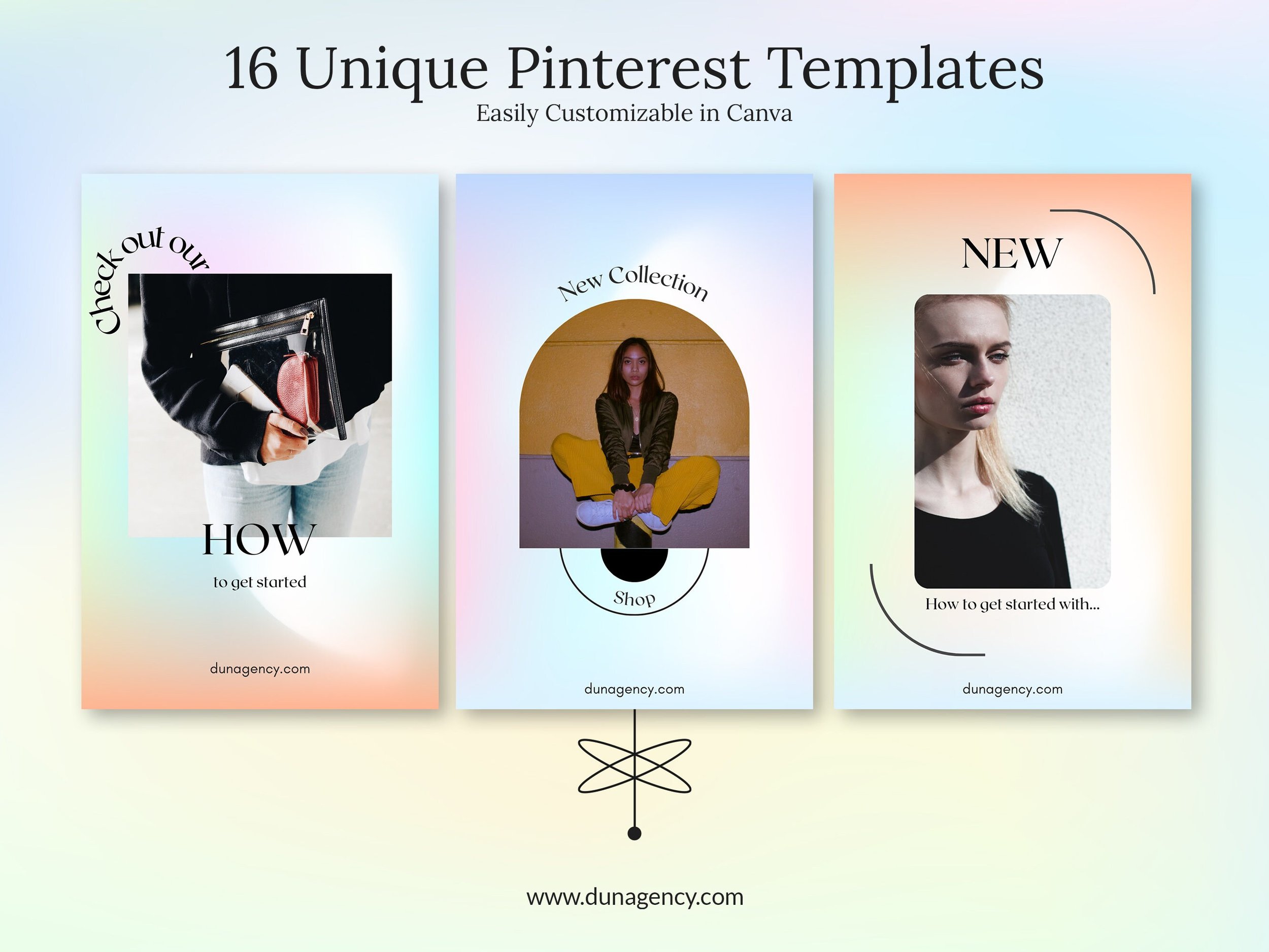 LUNA : Pinterest gradients templates in canva