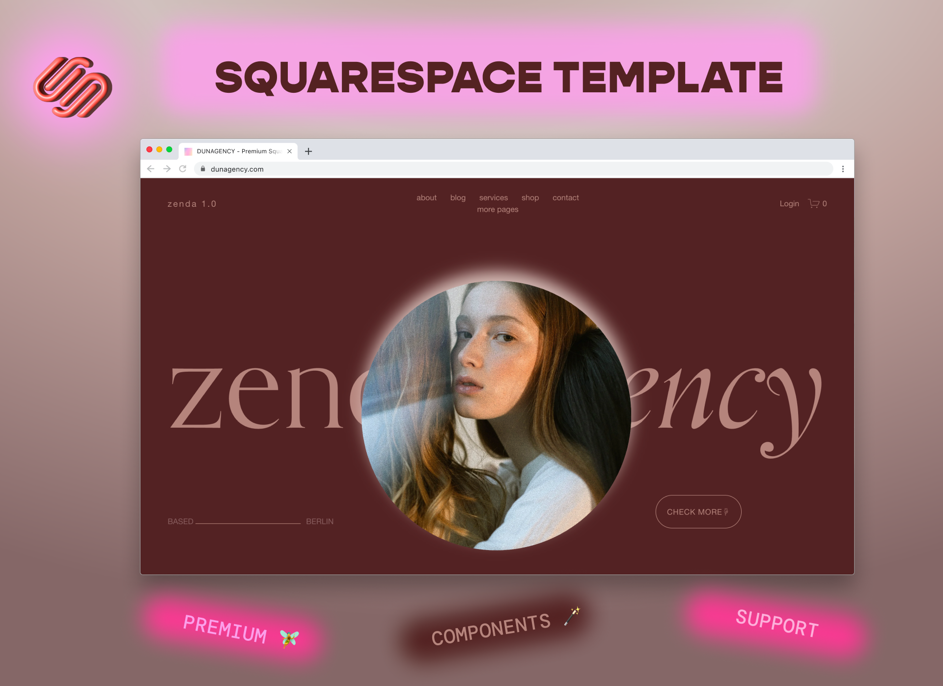 ZENDA ⓪ Squarespace Website Template
