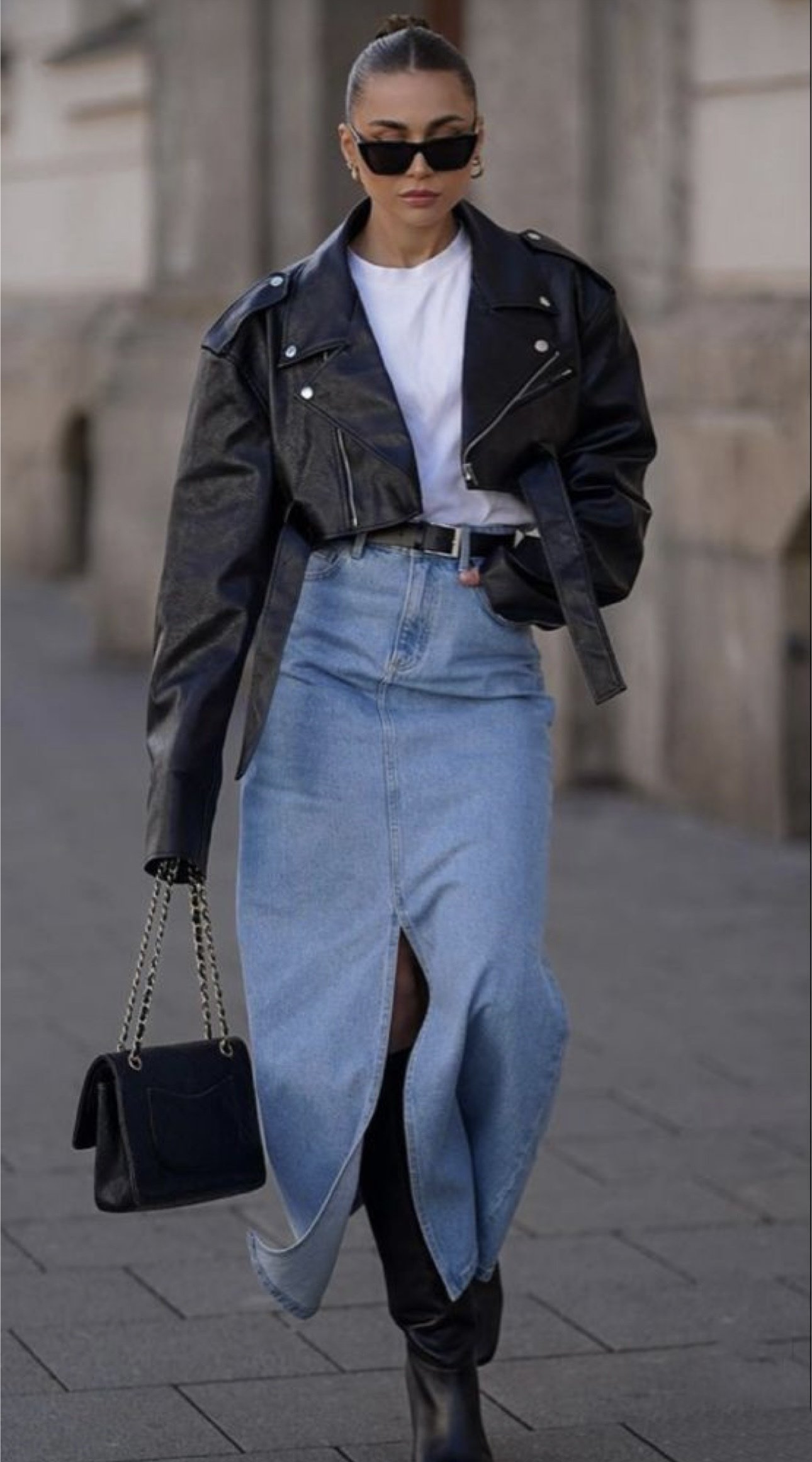 Denim skirt denim best sale jacket