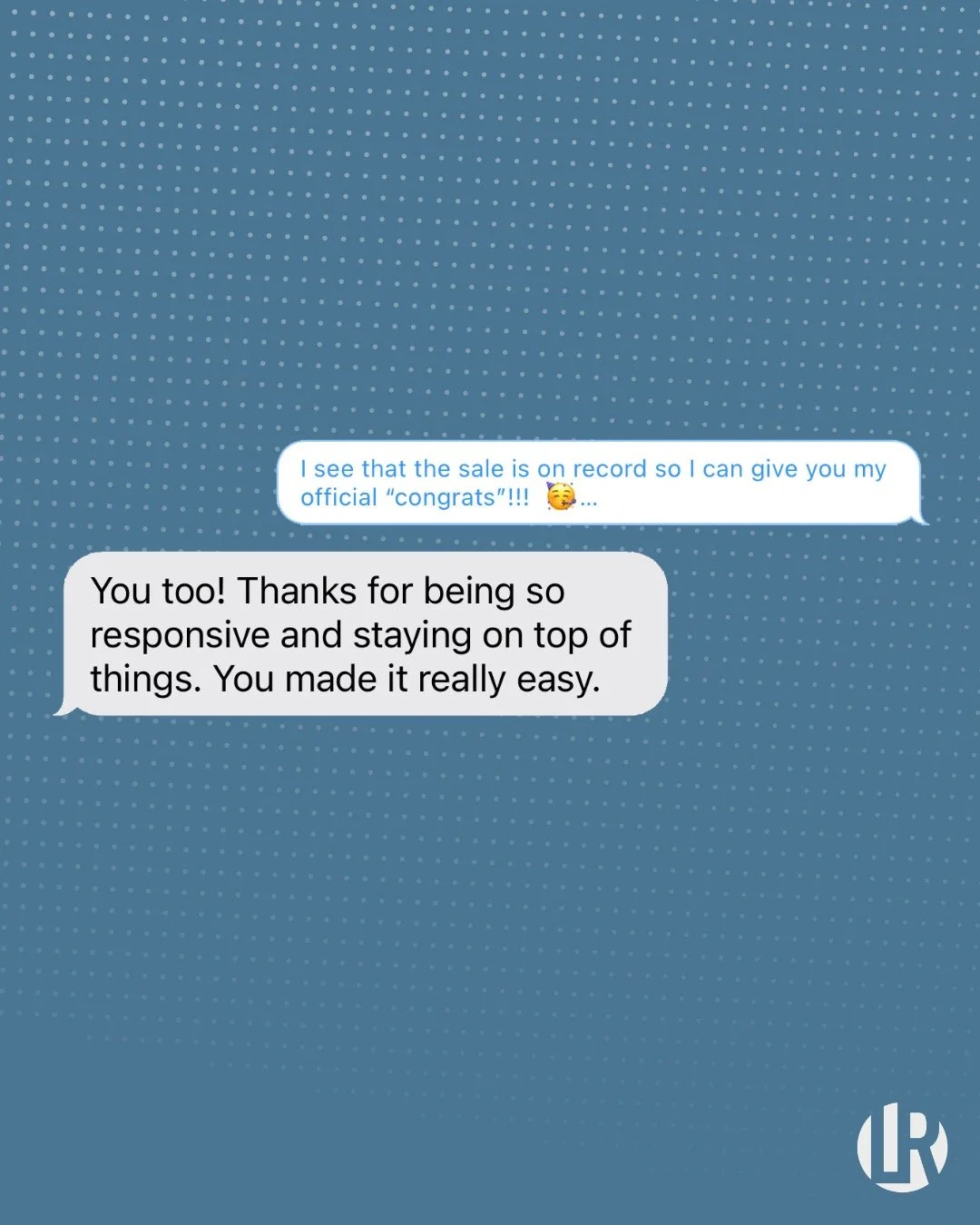 Another smooth closing in the books! 🎉🏡

Nothing means more to us than hearing from happy clients after a successful transaction. Being responsive, staying on top of every detail, and making the process as easy as possible is exactly what we strive