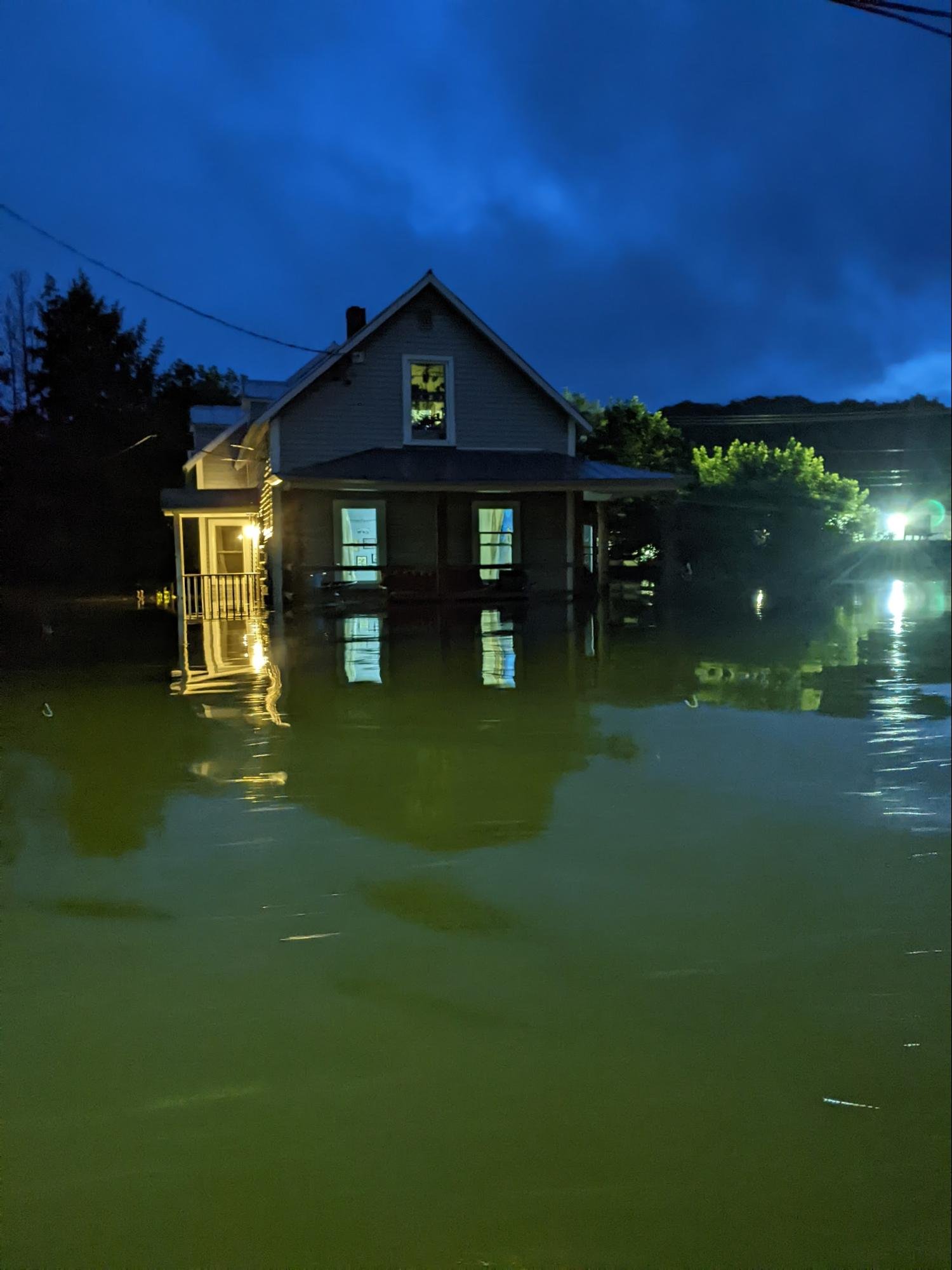 4:32 am. My apartment from the boat. 