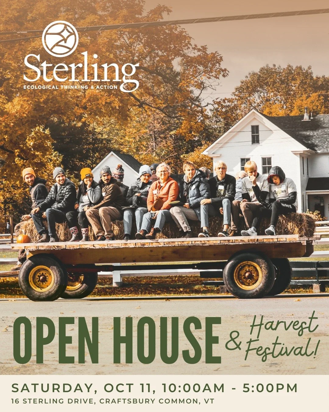 🍁 You're Invited! 🍁 

Join us on Saturday, October 11th for Sterling College&rsquo;s Open House + Harvest Fest&mdash;a day of hands-on learning, community, and fall fun on our beautiful campus in the heart of Vermont&rsquo;s Northeast Kingdom!

🎓 
