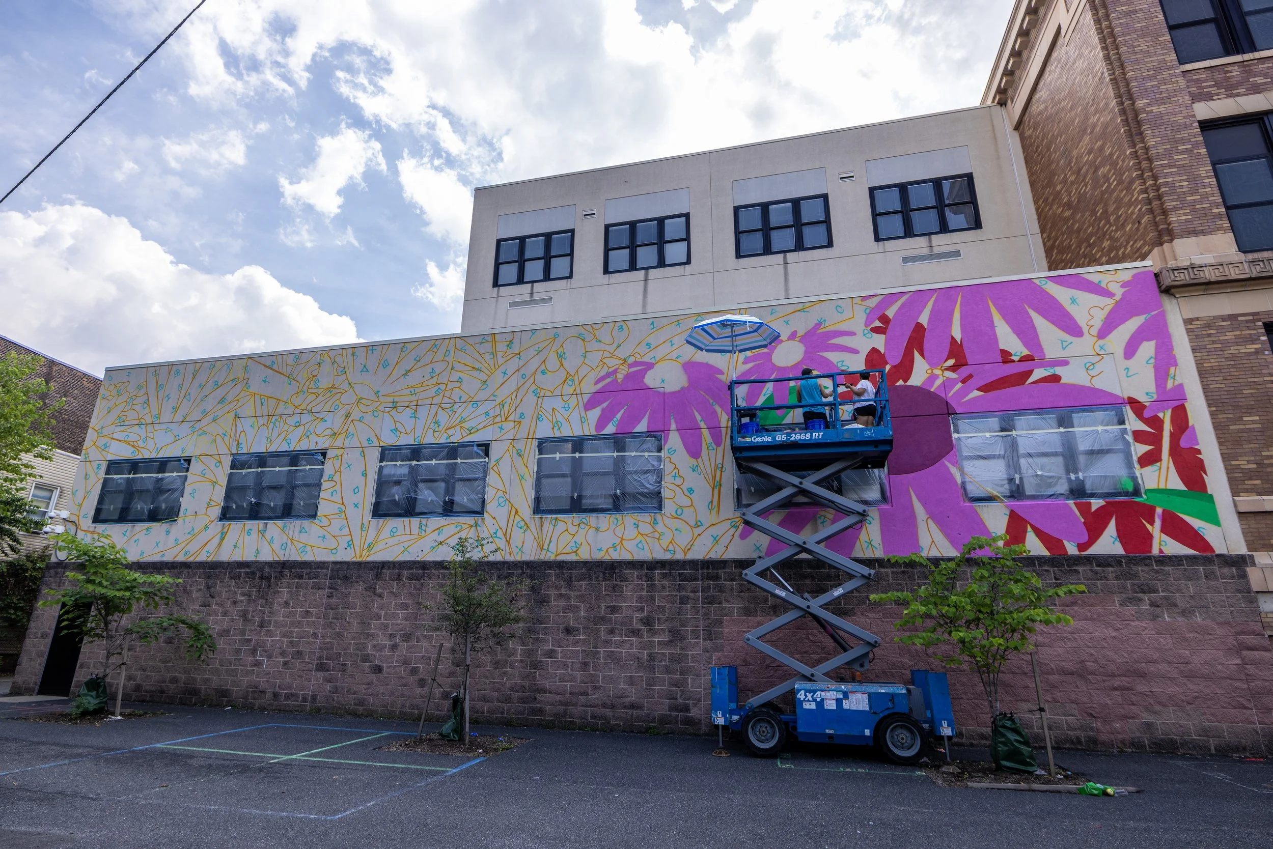 Mural in progress. Photo by Jennifer Brown.