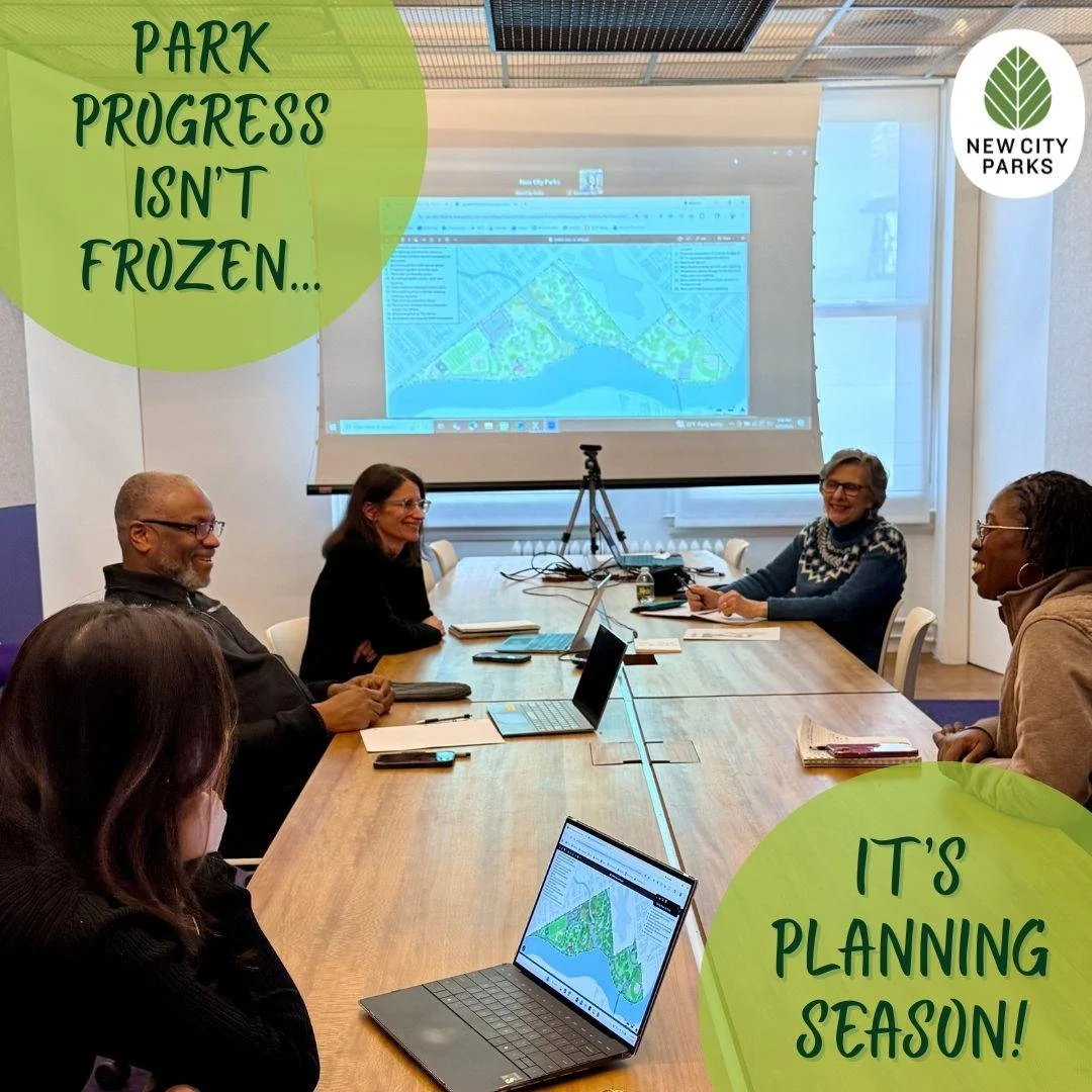 No time for hibernation at NCP! 🌟 Winter is the perfect season for park planning. ❄️🌳 Whether it's working on thoughtful designs or collaborating to understand community needs, New City Parks uses these months to shape vibrant, all-season parks. 💚