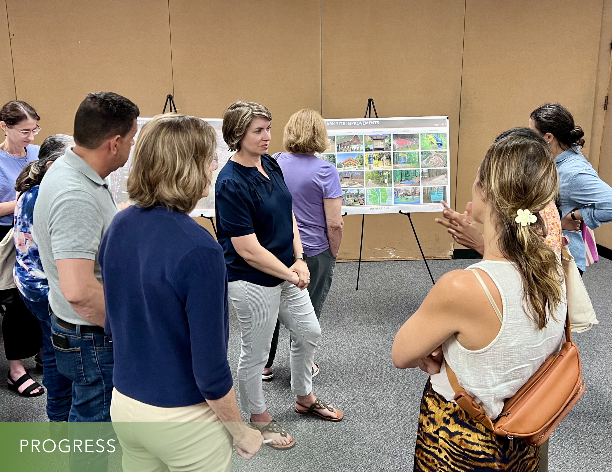 Community engagement meeting to gather thoughts on proposed plans for the park.