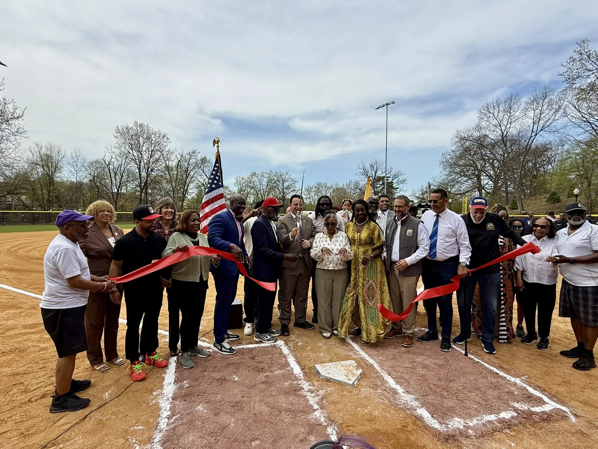 Ribbon cutting event for Johnny Briggs Athletic Field.