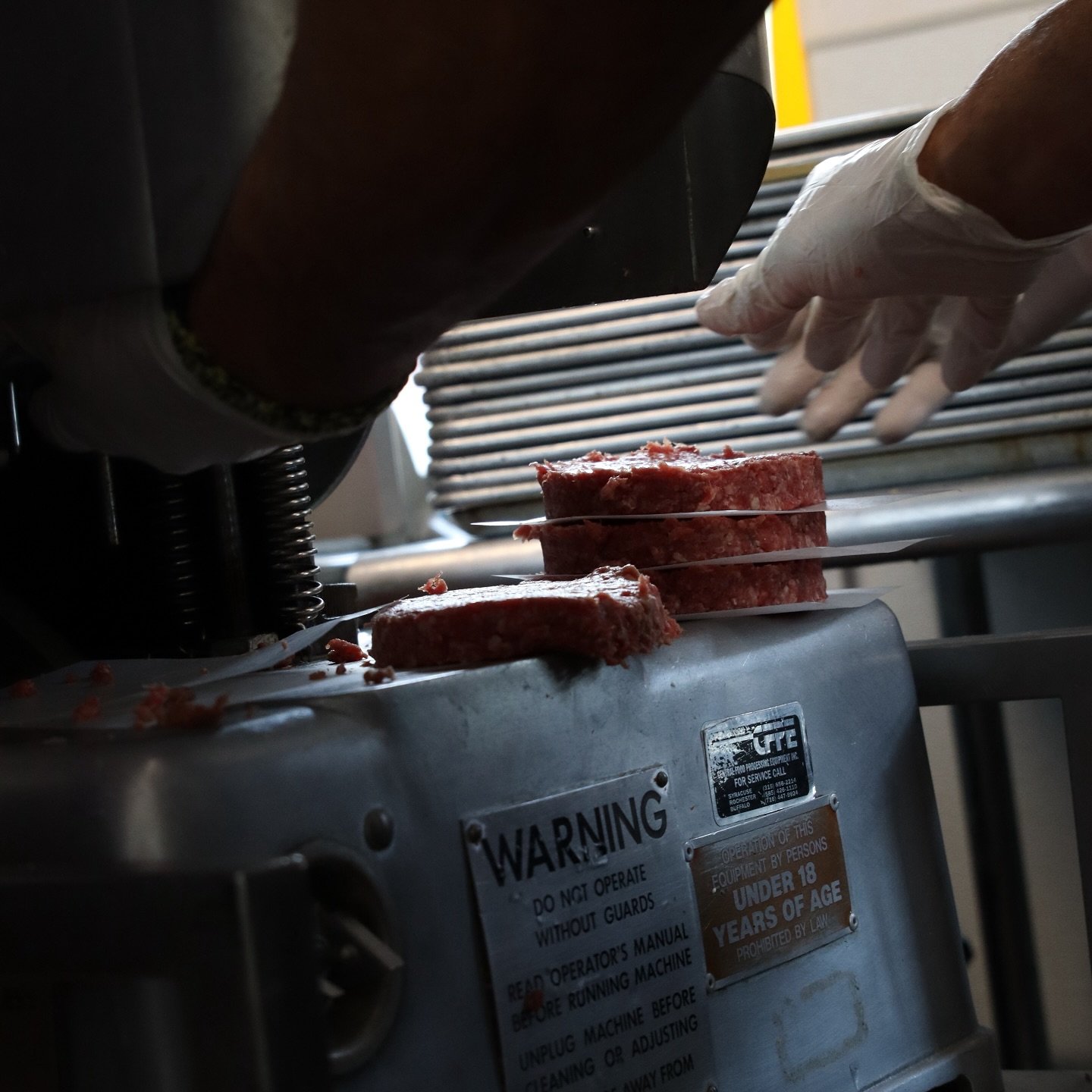 In the Butchery this afternoon, after Chris pulled a massive brisket from the smoker, wrapped it, and put it back in the smoker for a few more hours, Class 110 (currently Tier 2) learned how to use the burger patty machine. 

Wanna see it in action?
