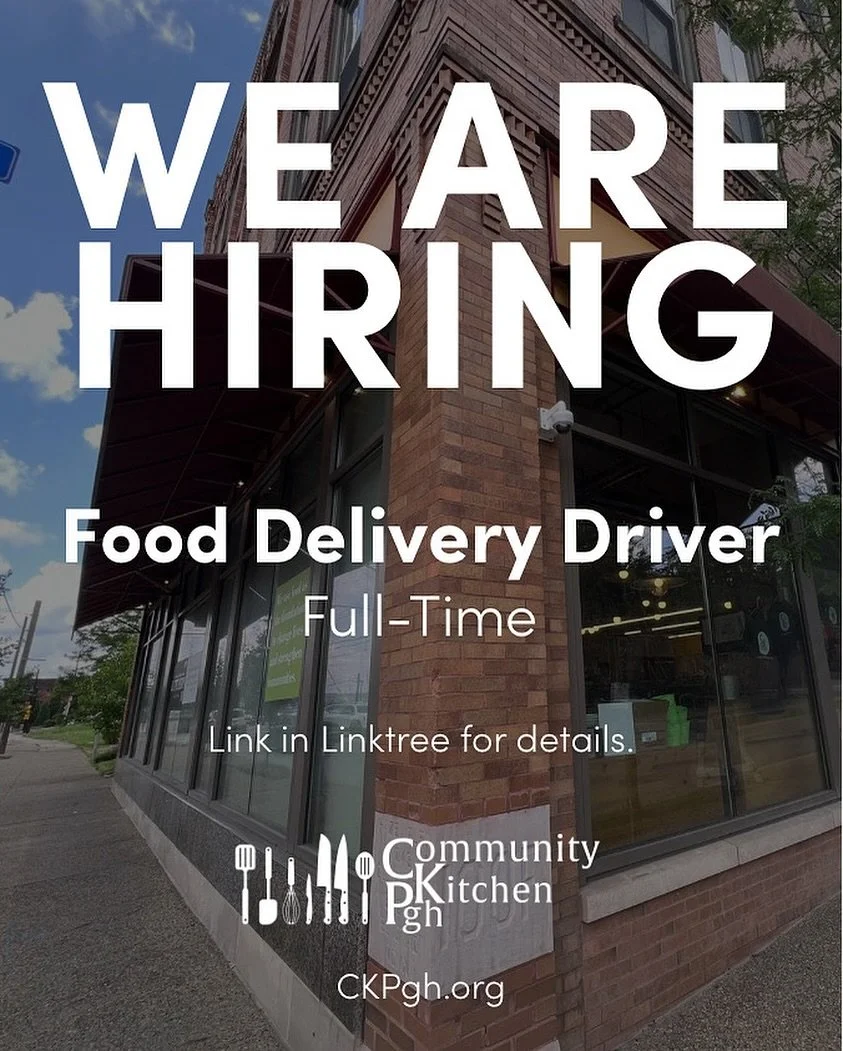 We&rsquo;re hiring a FOOD DELIVERY DRIVER. 

At CKPgh, we serve &ldquo;love on a plate&rdquo; as we help feed our community. 

As a driver, you&rsquo;ll be playing a vital role in ensuring various food deliveries to shelters, schools, and organizatio