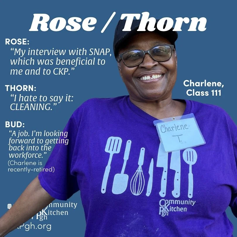Happy Friday!
Wow, another week at CKP just flew on by!

Before we sign off for the weekend, we wanted to share this week&rsquo;s &ldquo;Rose/Thorn&rdquo;.

This afternoon, we caught up with Charlene (Class 111) to ask her what her Rose (high point) 