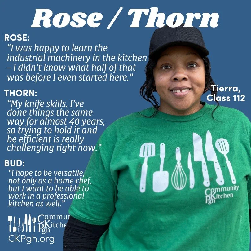 Each student's journey with us is different -- with their own ups and downs.

We caught up with Tierra from Class 112 today, as she was finishing up her third week of training with us, and she's graciously sharing her Rose (her high point/success fro