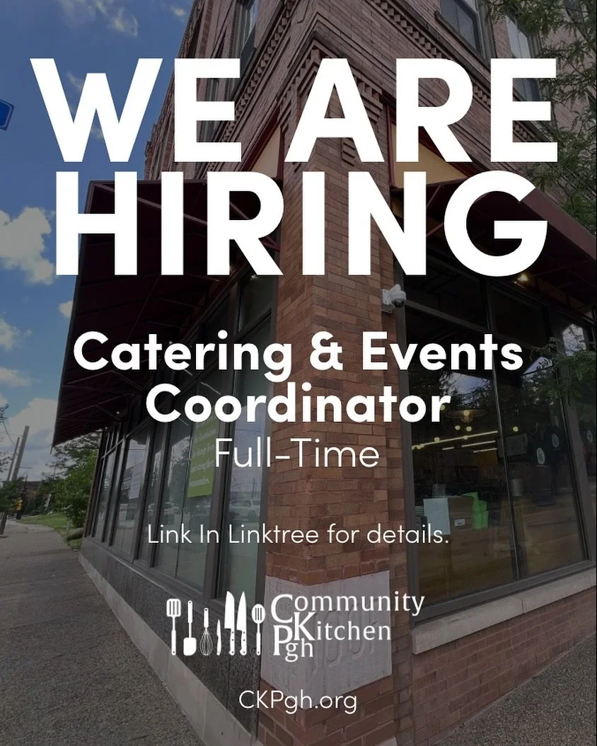 We&rsquo;re HIRING for a full-time Catering &amp; Events Coordinator!

We&rsquo;re looking for someone who&rsquo;s ready to roll up their sleeves and jump right on in, working for a small nonprofit with a big mission. 

For more information, head to 
