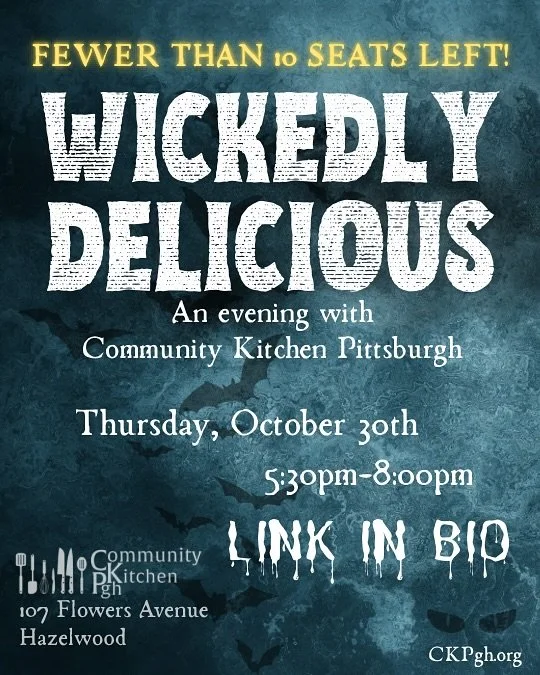 We have fewer than 10 seats left for our &ldquo;Wickedly Delicious&rdquo; dinner on Thursday!

Swipe to see the amazing menu that @chefdanpgh created. 🤤

Head to the link in our bio for event details and tickets. 

Hope to see you Thursday!

#ckpgh 