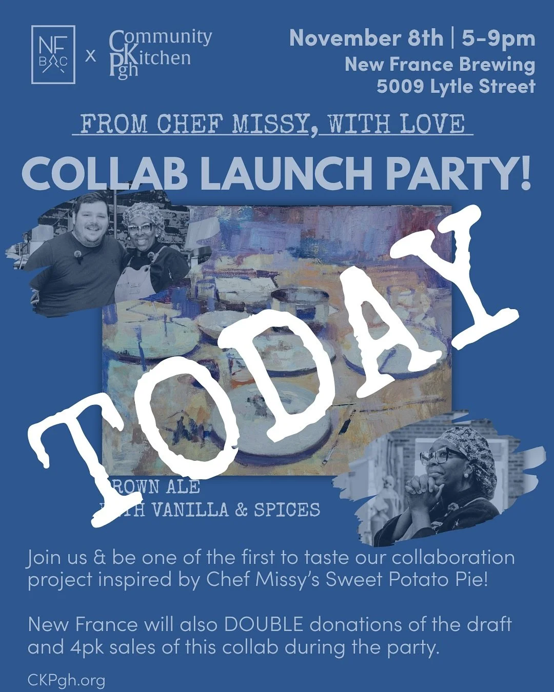 TODAY&rsquo;s the day! Our Launch Party to celebrate our FIRST BEER COLLAB is today!!🍻🙌🏼

ICYMI: We partnered up with our friends at @newfrancebrewco to create our very first beer collab.🩷 Inspired by Chef @_missyshe_&rsquo;s sweet potato pie, &l