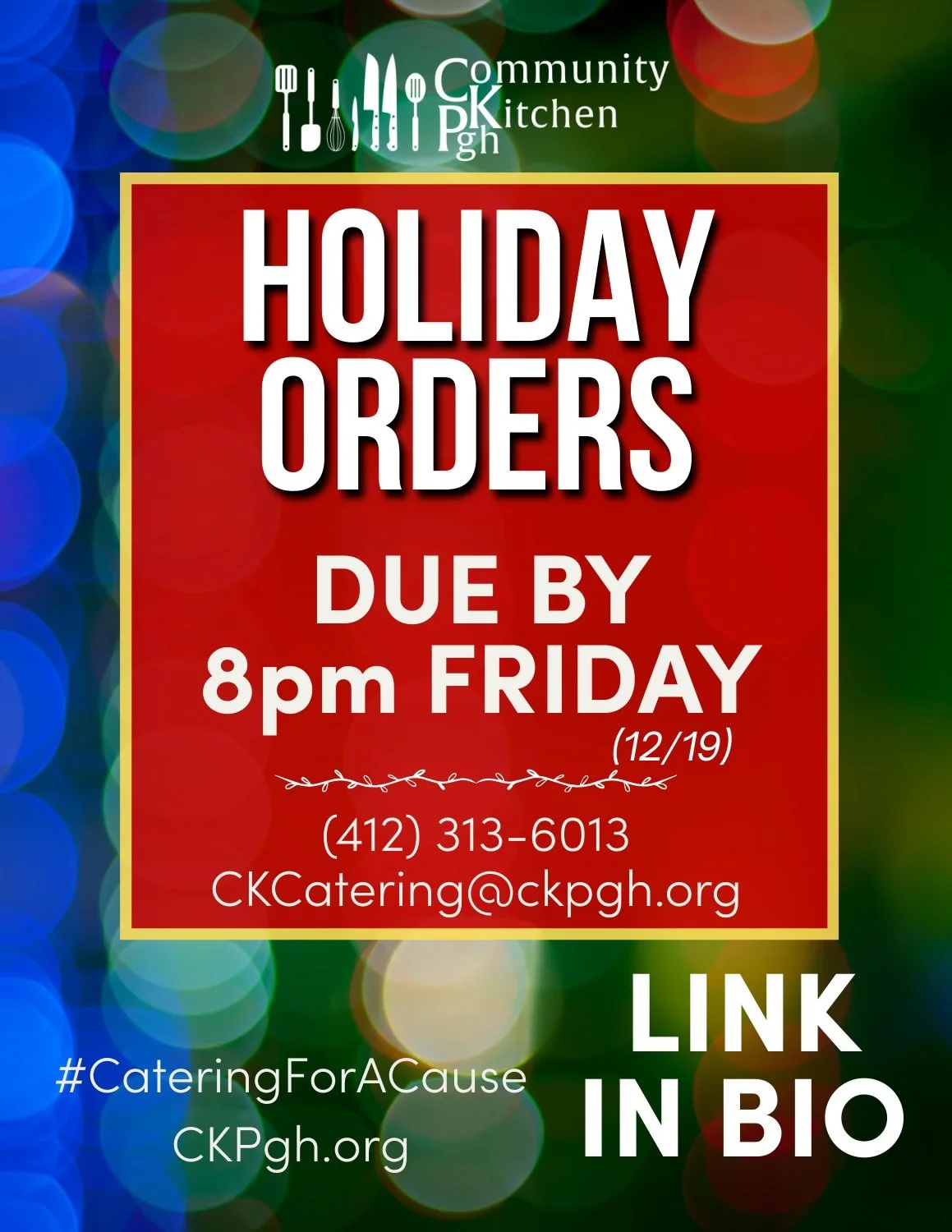 Are you still looking for catering for Christmas and/or New Year&rsquo;s Eve?

We&rsquo;re still accepting orders!

Did you see that our chefs had added more items to our Holiday offerings, including the &ldquo;Feast Of The Seven Fishes&rdquo;?

Pick