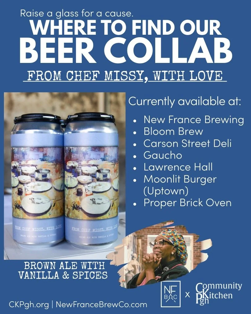 If you&rsquo;re going out and about this weekend?
If you stop for eats and drinks at any of the places below, ask for a pint (or pick up cans) of our beer collaboration with @newfrancebrewco, &ldquo;From Chef Missy, With Love&rdquo;. 

Since New Fran