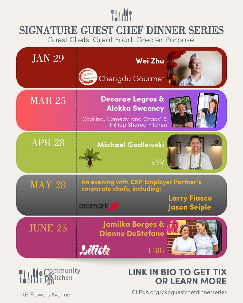 Oh, boy! Oh, boy!

We have an INCREDIBLE Guest Chef lineup for 2026, and we just released the first half of the year!

Actually, we have to admit, we gave our email list FIRST ACCESS to tickets over the weekend. See? Being on our our email list has i