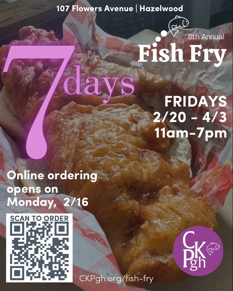 In 7 days&hellip; we FISH FRY!

Online ordering will open up on Monday for pickup on Friday. 

Join us in Hazelwood Friday, the 20th, from 11am to 7pm. 

We&rsquo;re frying our way to 5500K!

See why we&rsquo;re one of the BEST in Pittsburgh!

#ckpgh