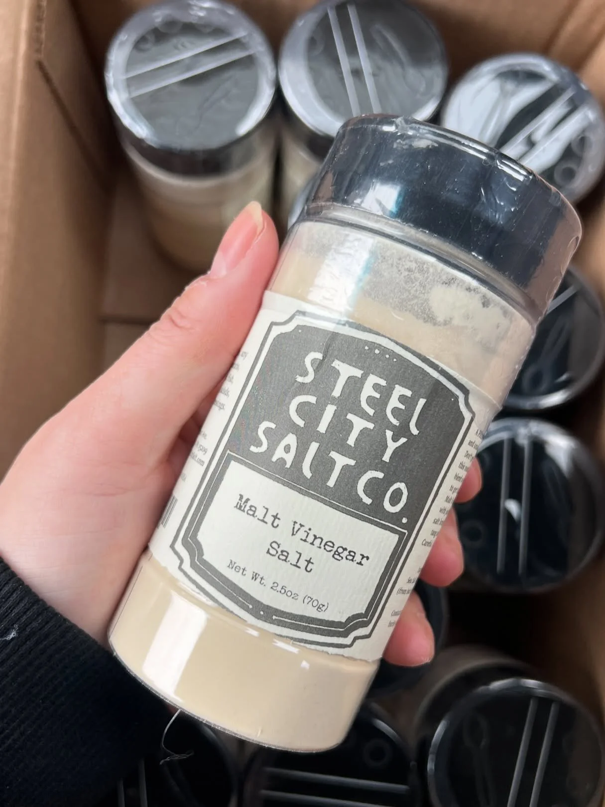 Look at what we picked up yesterday!

Pam (hi, that&rsquo;s me. Social media &amp; Marketing Manager👋🏼) stopped at @steelcitysaltco to pick up their fabulous MALT VINEGAR SALT that they&rsquo;ve donated for our fish fry condiments buckets. 🙌🏼

Wh