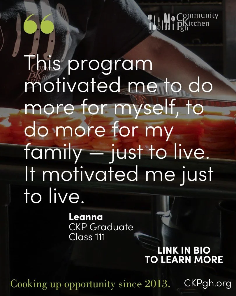 We asked recent program graduate, Leanna, how our culinary jobs training program helped her and her family.  After surviving a stroke and losing some of her mobility, she could feel herself slowly falling into depression. 

She knew about our program