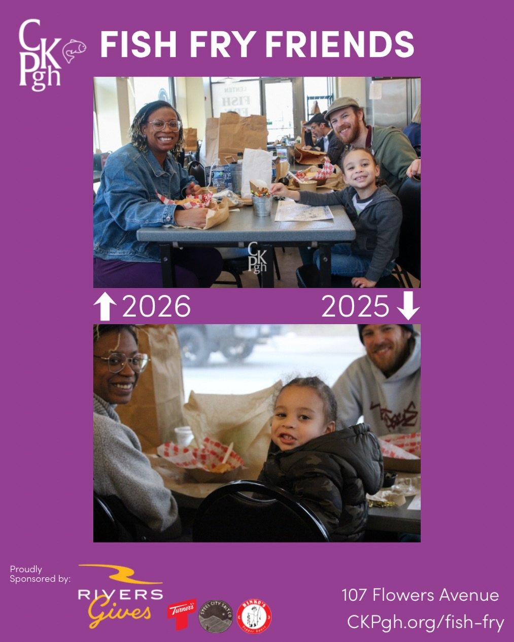 &ldquo;One of the great things about being CKP&rsquo;s social media &amp; marketing manager is since I&rsquo;m taking a lot of photos, I might remember folks I snap.  Here, we have photos I took of this family on day 1 of Fish Fry 2026 compared to da