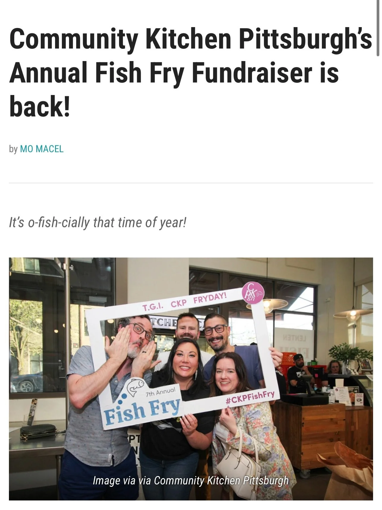 THANK YOU to @madeinpgh for sharing about our FISH FRY!🫶🏼 You&rsquo;re awesome.☺️

Head to the LINK IN OUR BIO to read the write-up. 

So&hellip; who are we seeing this week as we FRY OUR WAY TO 5.5K PIECES OF FISH IN 2026?

@hazelgrovebeer and a G