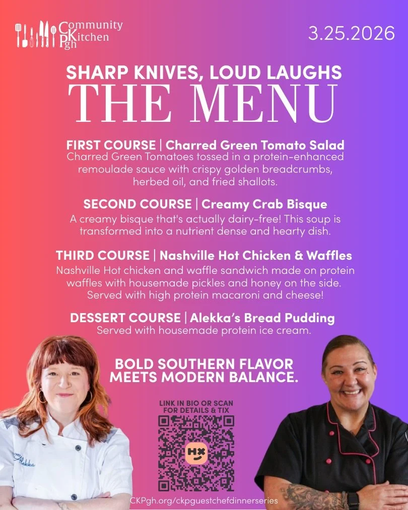 Have you seen the menu for next week&rsquo;s Guest Chef Dinner with @cooking_comedy_chaos and @chefalekkapgh?!?!

Oooh&hellip; check it out! Bold Southern flavor meets modern balance. Aaaand we hear that Chef Alekka&rsquo;s bread pudding is *chef&rsq