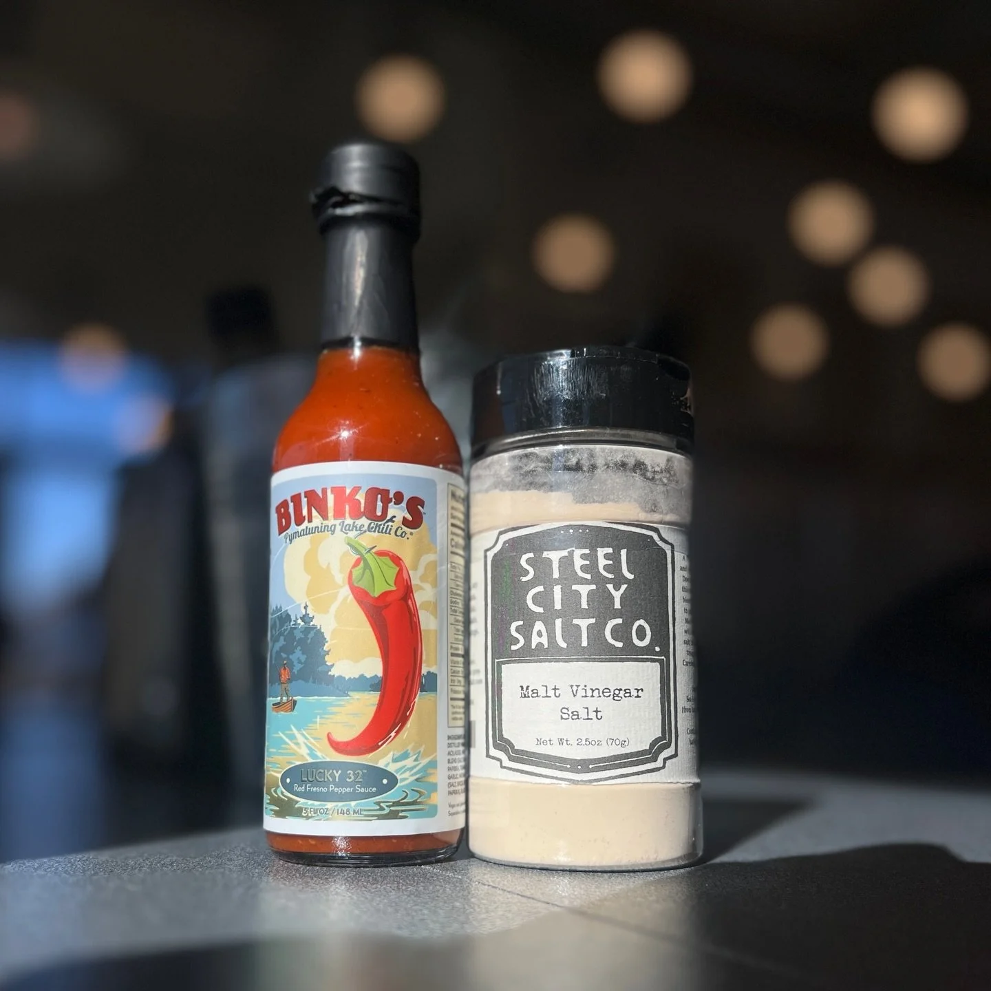 We appreciate when small, local businesses support us!

@binkospeppersauce and @steelcitysaltco are supporting our fish fry again with bottles of their products for our condiment buckets, giving our customers the opportunity to try their hot sauces a