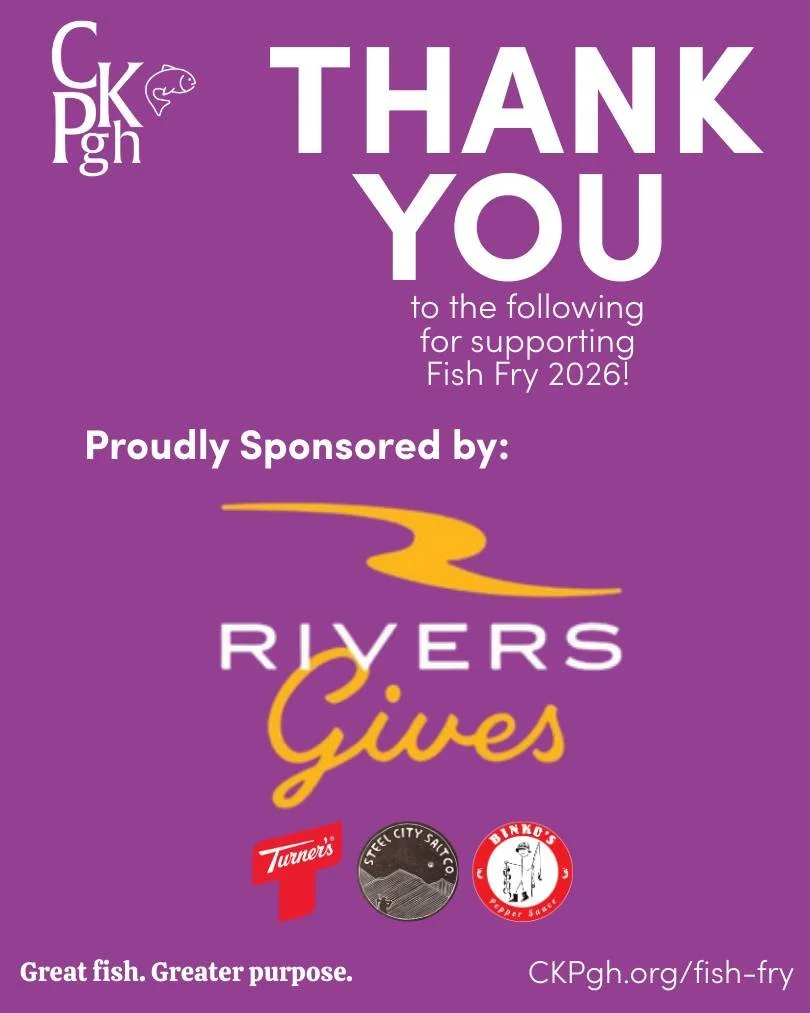 We would like to THANK our Fish Fry 2026 Sponsors!

#RiversGives via @riverscasinopgh
@turnerspgh 
@steelcitysaltco 
@binkospeppersauce 

Your support helped make this year's Fish Fry a HUGE success! 

THANK YOU!

#ckpfishfry #fishfry #pghfishfry #no