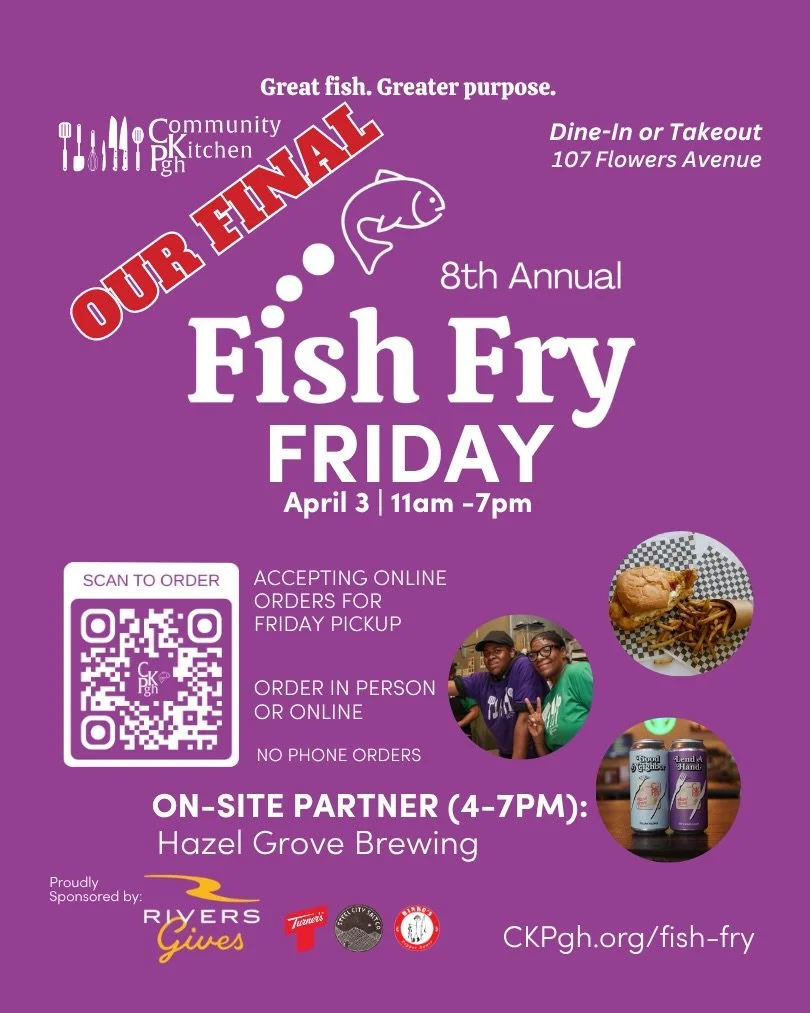 It&rsquo;s our FINAL FISH FRYYYYY!!!

Come see us today from 11am-7pm!

We&rsquo;re frying our way to 6.5k!!!

Let&rsquo;s do this!!

To order ahead online, click the LINK IN OUR BIO!

See you in Hazelwood!

#ckpfishfry #fishfryfriday #itsthefinalfis