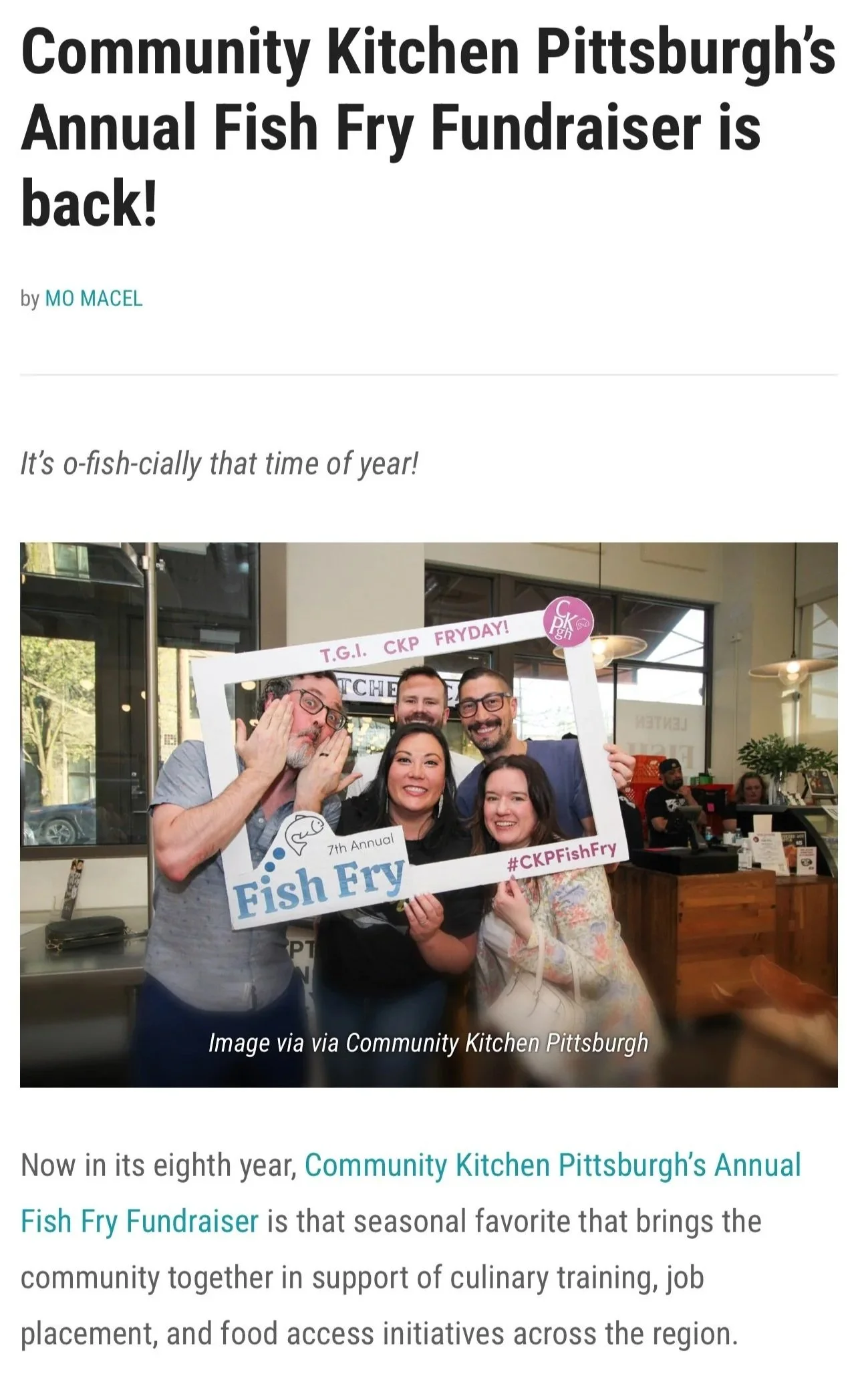 Made In PGH | Community Kitchen Pittsburgh’s Annual Fish Fry Fundraiser is back!