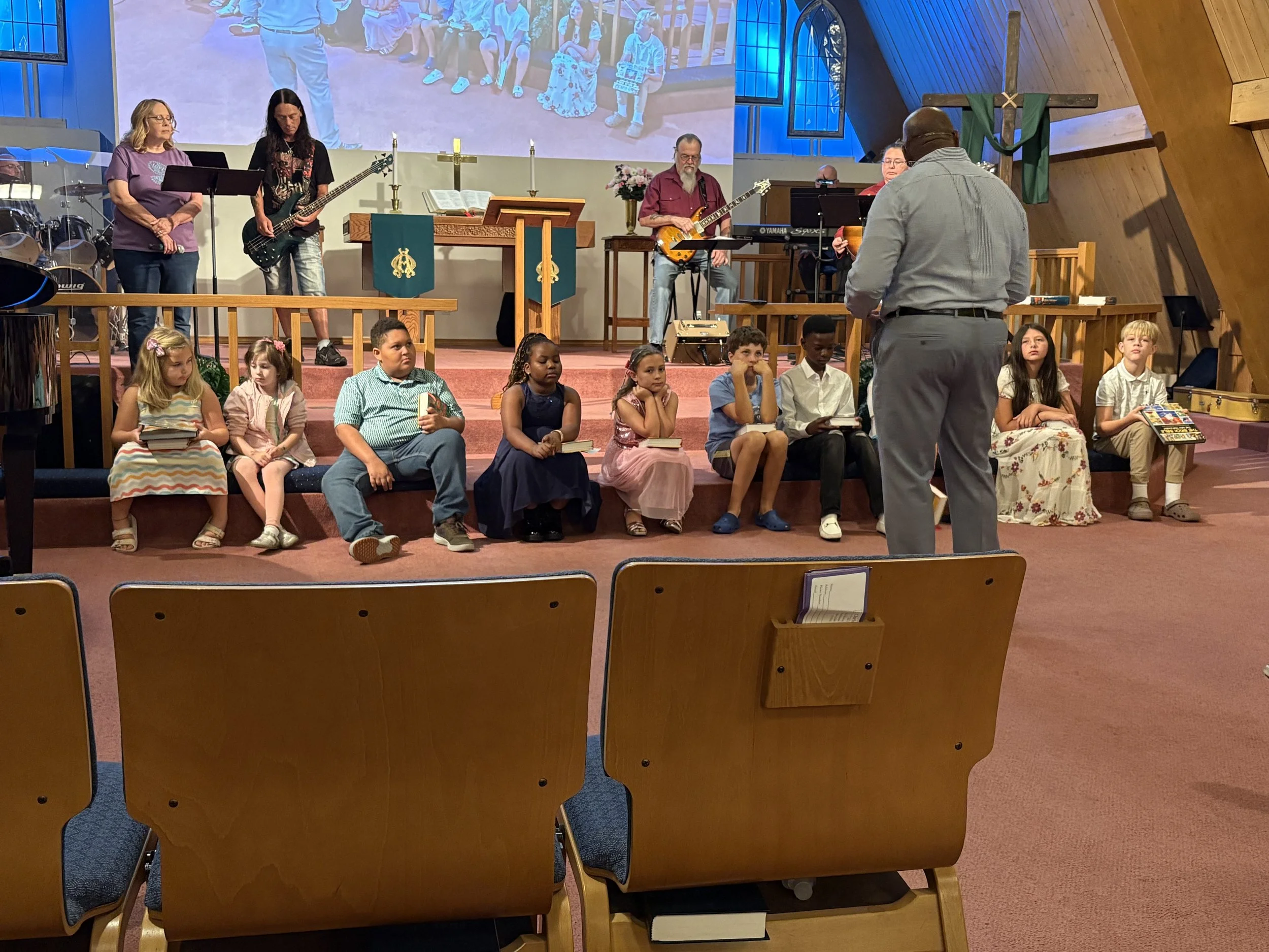 Rally Day-our Sunday school kids after receiving their Bibles!