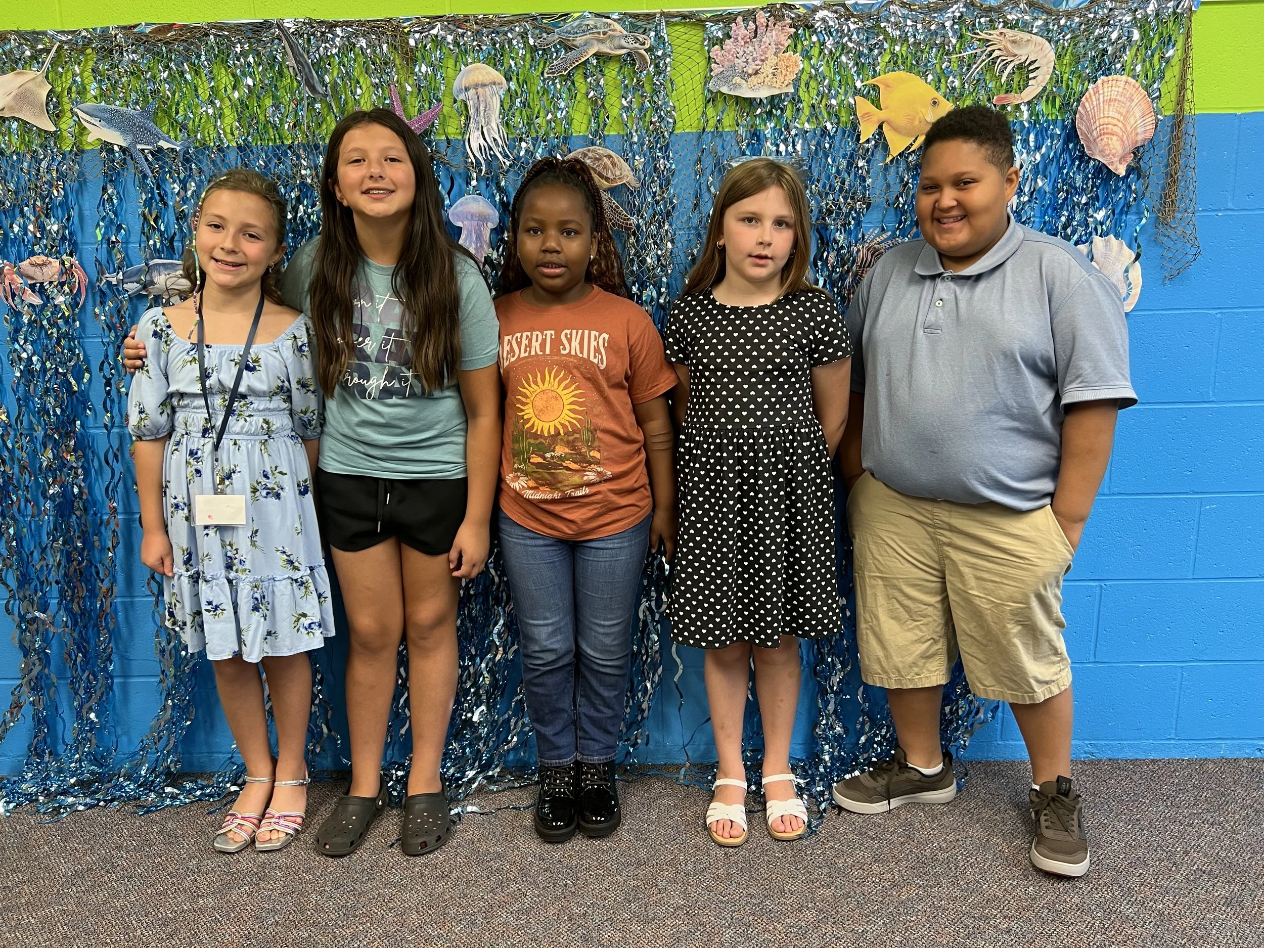Callie Leonhardt, Emelia (Emme) Reyes, DeDe Houedakor, Amelia Desch, Benjamin (Ben) Settles (not pictured: Junior Mansaray)
