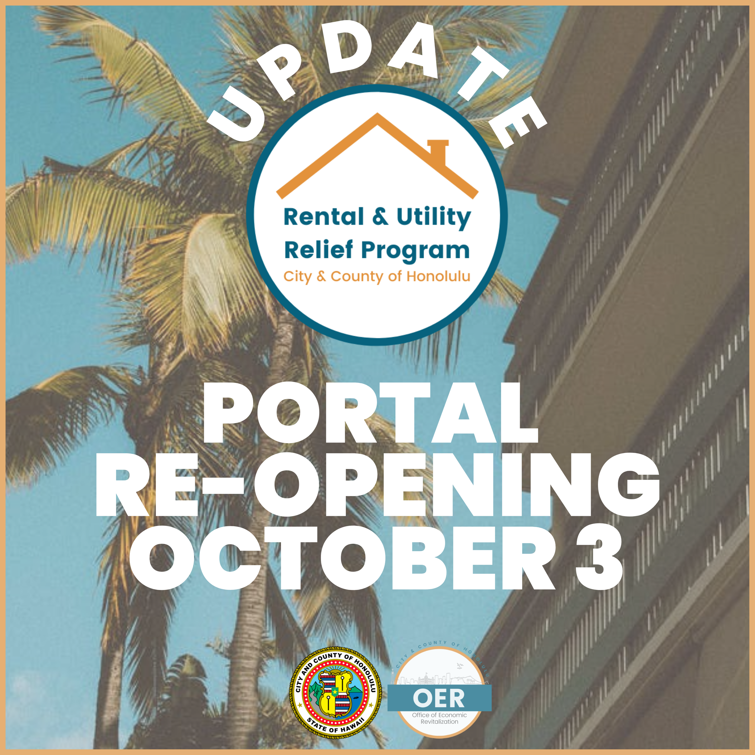 City’s Rental and Utility Relief Program will temporarily reopen on October 3