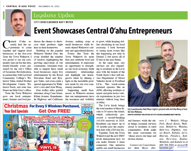 Midweek Feature: Event Showcases Central O‘ahu Entrepreneurs