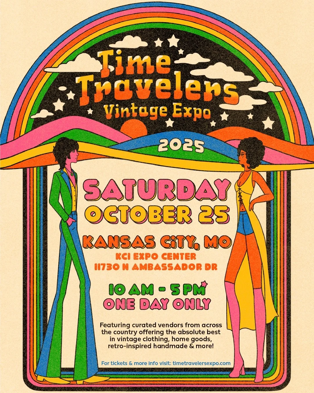 KCMO! 💫 Are you ready for a journey through time? 🕰 Time Travelers Vintage Expo will be in town THIS SATURDAY! We're bringing together over 100+ vendors offering a vast selection of curated vintage clothing, home goods, vinyl, and more 💛 Be sure t