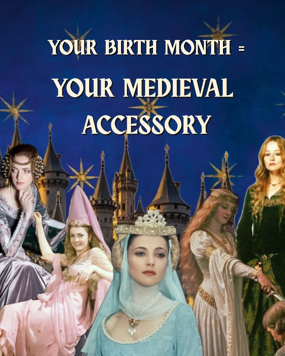 Your Birth Month = Your Medieval Accessory! 🏰⚔️ Which did you get? (We got the snood 🤩)

1. Wimple - a medieval head covering, typically made of white linen or silk, worn by women to cover their head, neck, or face

2. Chainmail -  a type of body a