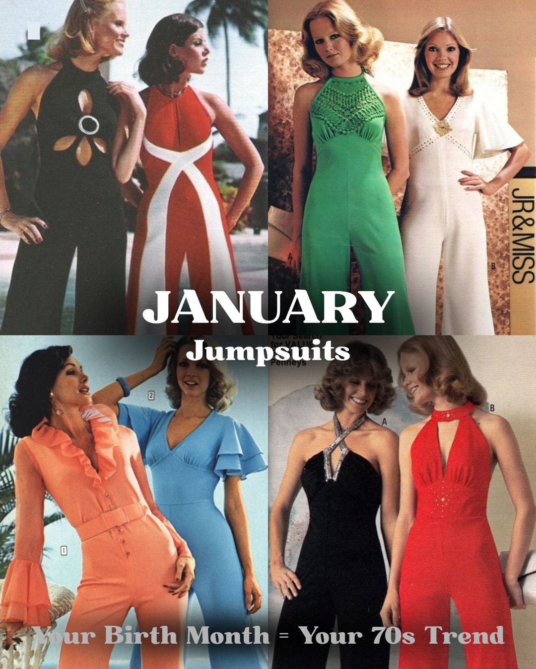 Your Birth Month = Your 70s Trend! Which one did you get? 👀

Are you a fan of 70s fashion? Then don&rsquo;t miss out on Time Travelers Vintage Expo in your city this year! 👇

UPCOMING DATES: 
⏳ 3/14 - Dallas, TX
✨ 3/28 - Rogers, AR
🌜 4/4 - Des Moi