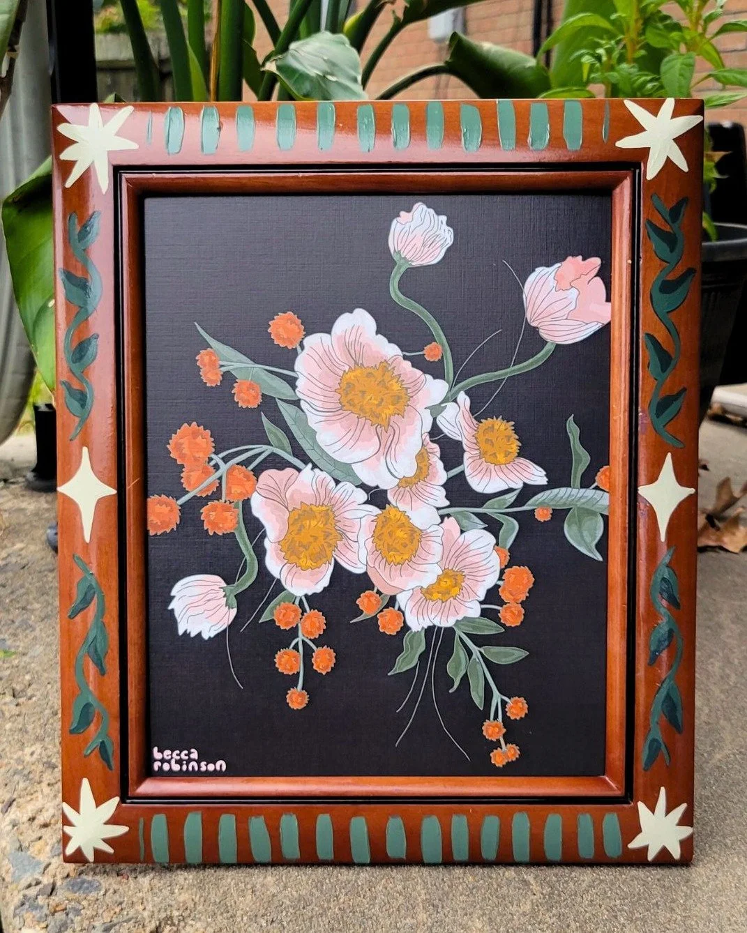 THIS SATURDAY, March 28th @beccarobinsonstudio will be setting up with us for our Rogers show! Becca Robinson is a multimedia artist specializing in digital illustration and painting; their art focuses on themes of plants, flowers, food, Halloween, a