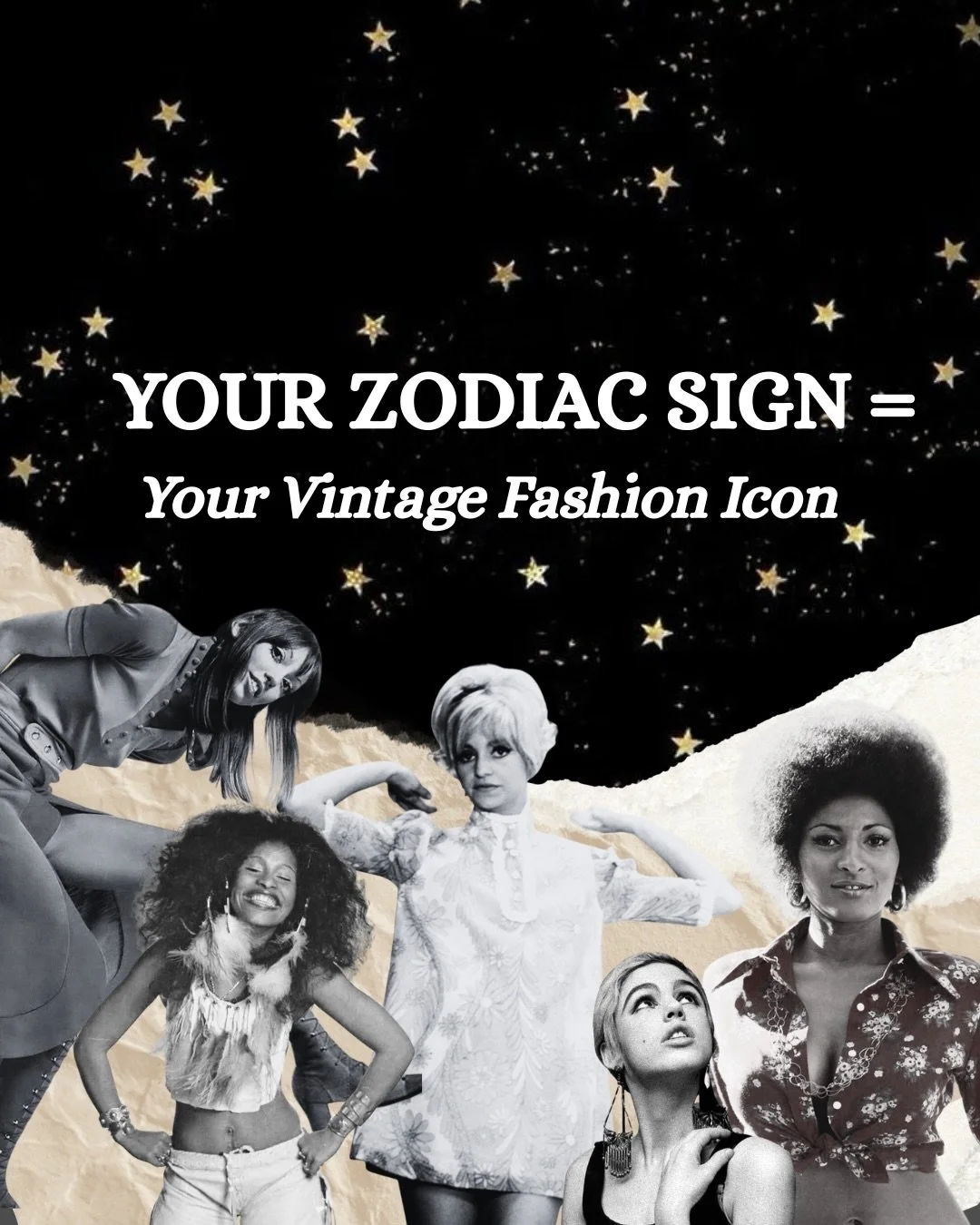 Your Zodiac Sign = Your Vintage Style Icon! ✨ Which one did you get? 👀

If you&rsquo;re a fan of all things vintage, then be sure to check out Time Travelers Vintage Expo! 👉

UPCOMING SHOWS:
⭐️ 6/20 - Tulsa, OK
🪐 6/27 - Minneapolis, MN
📻 7/11 - M