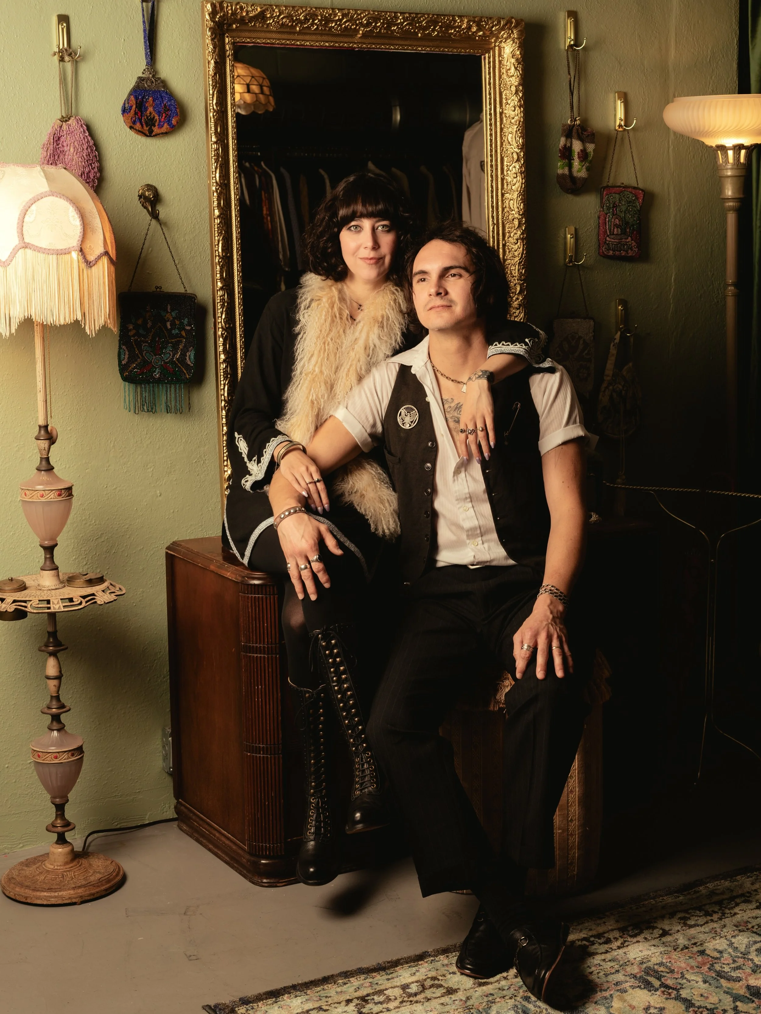 Let us introduce ourselves! We are Sarah and Jesse Frick, founders of @timetravelersvintageexpo - our traveling true vintage show and @timetravelersvintageshop - our flagship brick &amp; mortar shop in Tulsa, OK. 

Since 2014, we&rsquo;ve gone from b