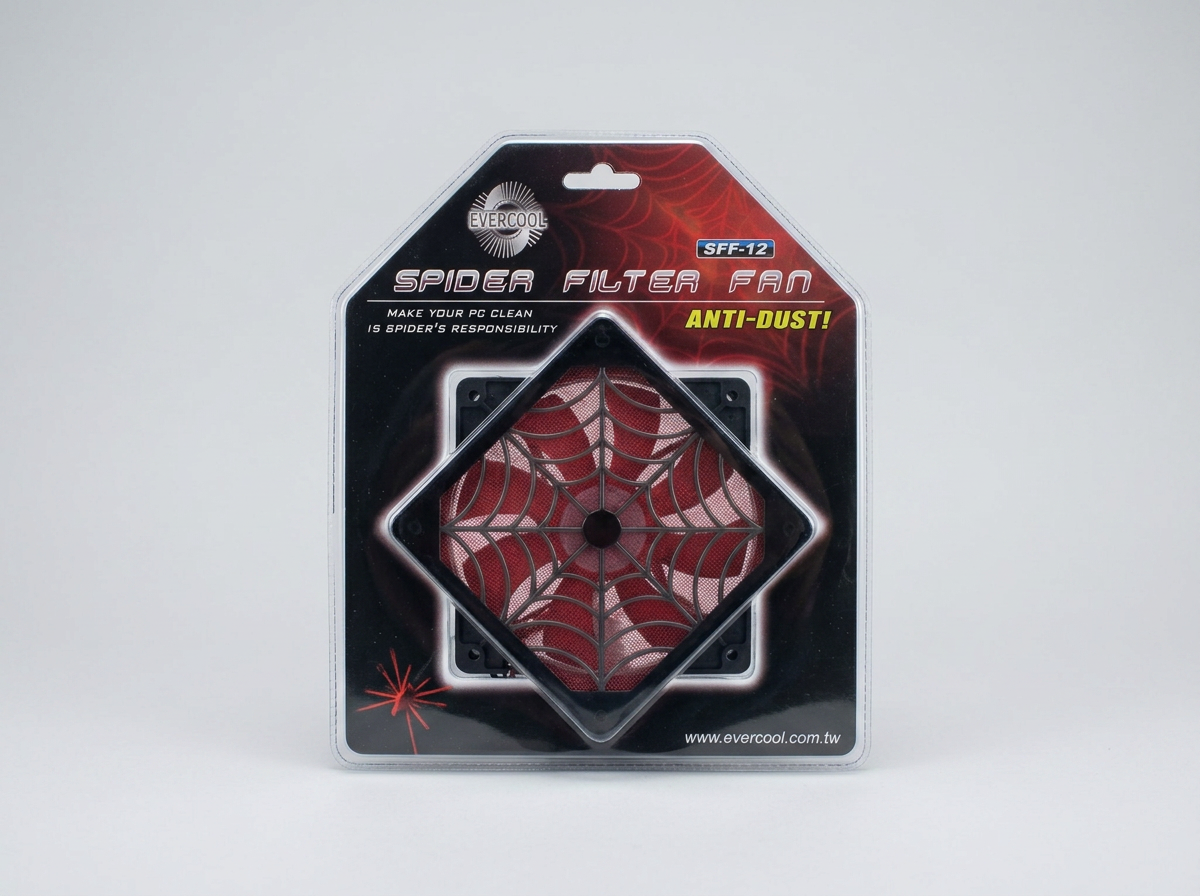 Red Evercool Spider 120mm Fan Filter & Fan
