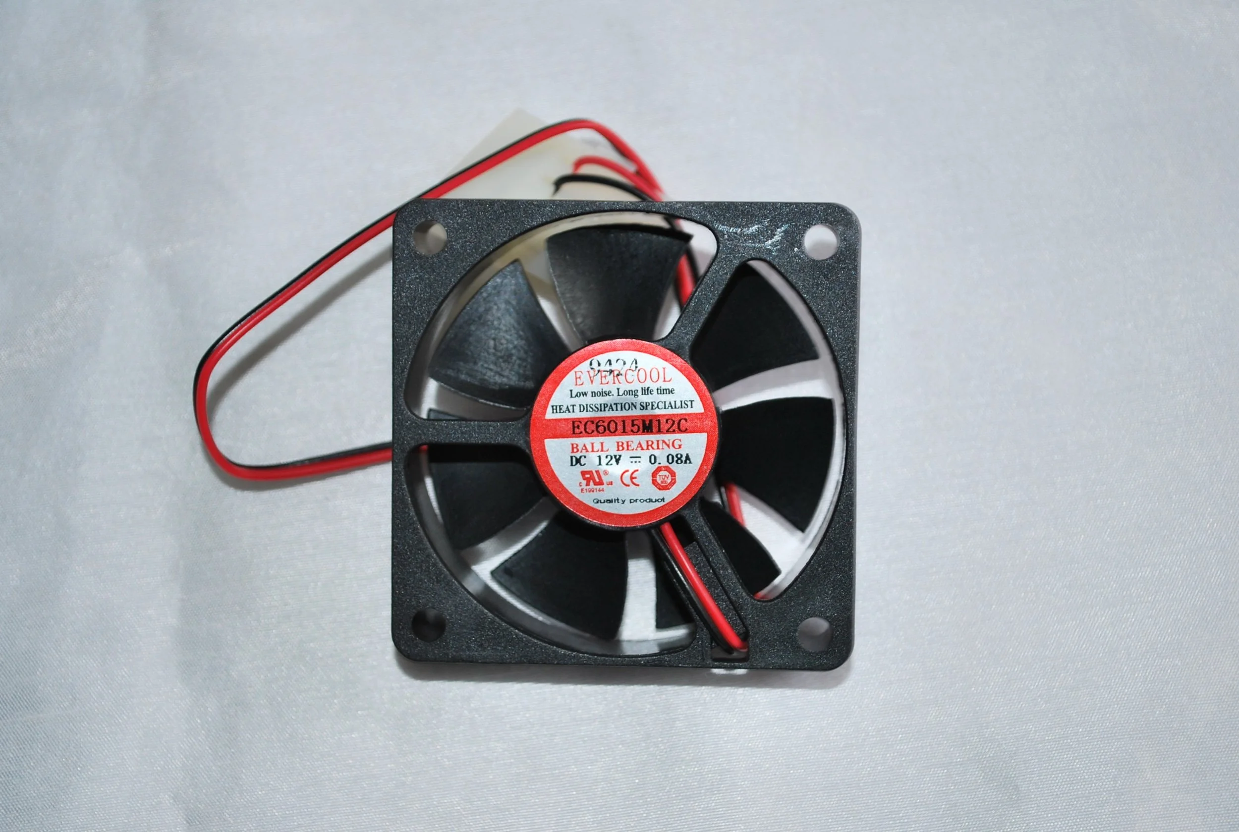 Evercool 60mmx 15mm 12VDC Fan( 1 Ball Bearing)