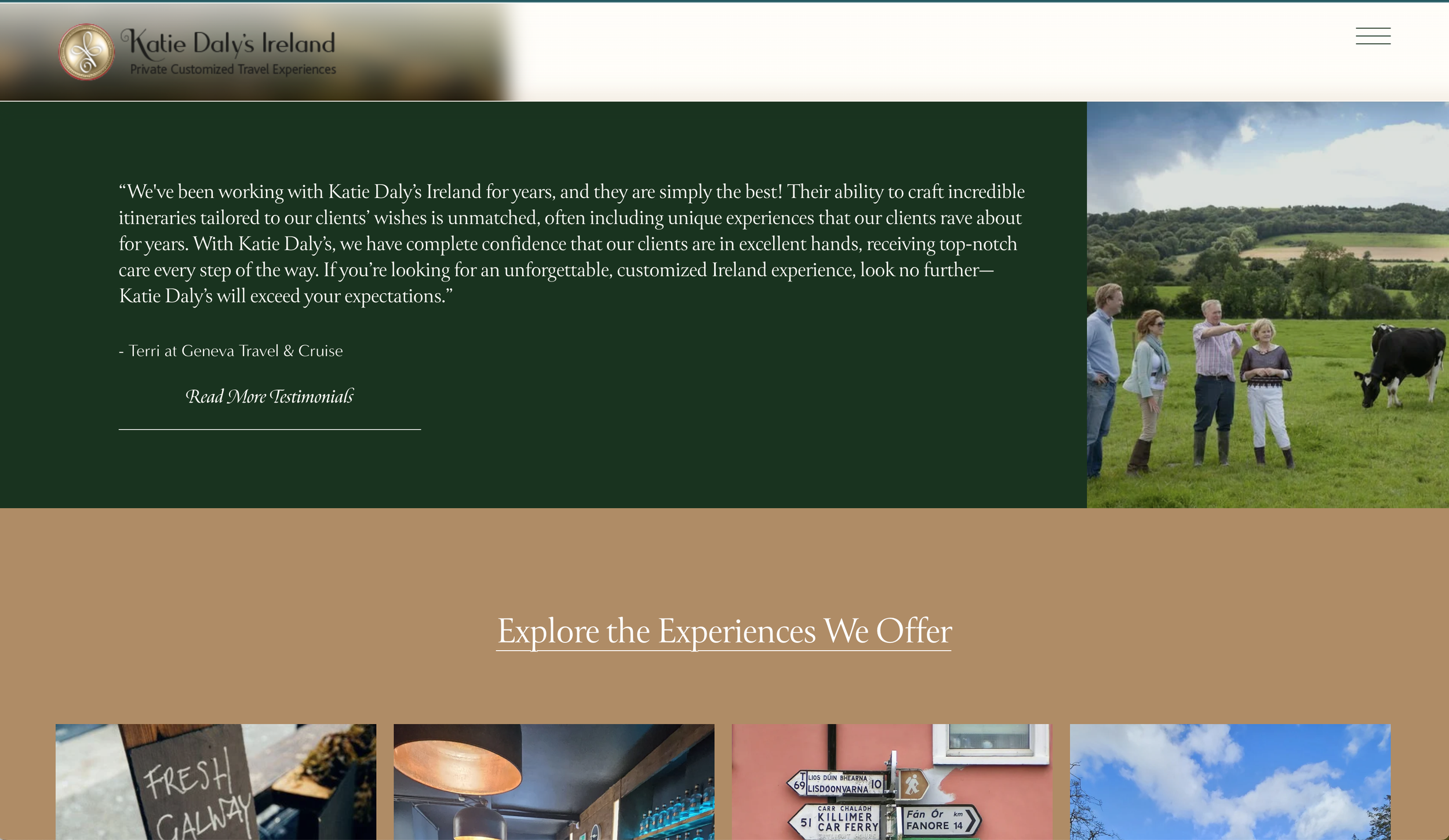 Katie Daly's Ireland Homepage Screenshot