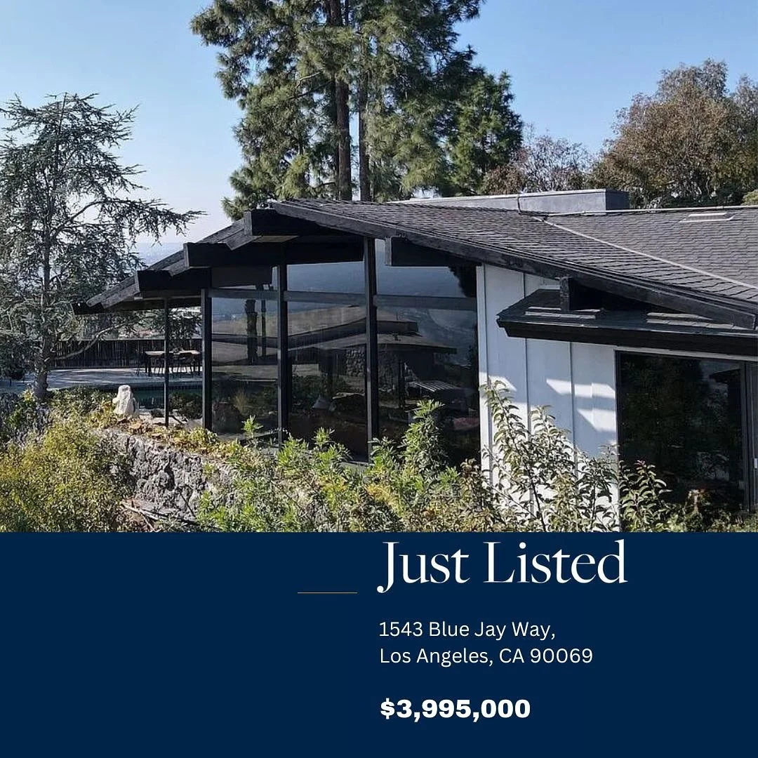 ✨ Just Listed ✨ This stunning Bird Streets mid-century home has breathtaking city &amp; ocean views! 🌇🏡 Walls of glass, pitched wood-beamed ceilings &amp; seamless indoor-outdoor flow. Primary suite with walk-in closet + pool &amp; spa for epic sun
