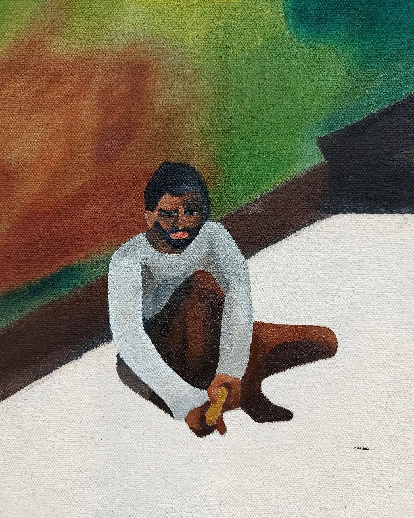 Some images of what I've been up to at the studio. I'm currently working on a composition that focuses on Indian indentureship in Trinidad, part of my current ongoing series of paintings on Indian indentureship across former European colonies, comple