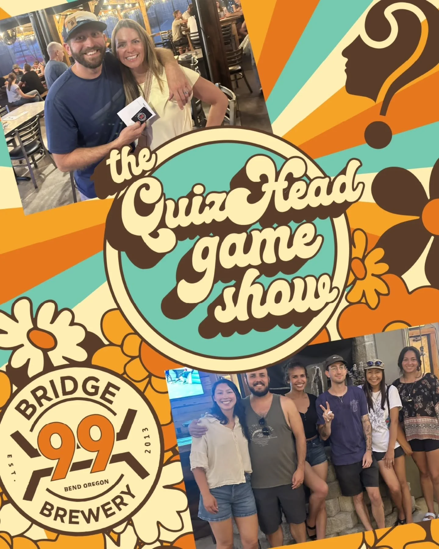 Think you got what it takes to beat last week's champions? Come find out tonight at the QuizHead Game Show @bridge99brewery

Game starts at 6:30, so get your team ready for a fun collection of mini-games!

#pubquiz #bartrivia #centraloregon #inbend #