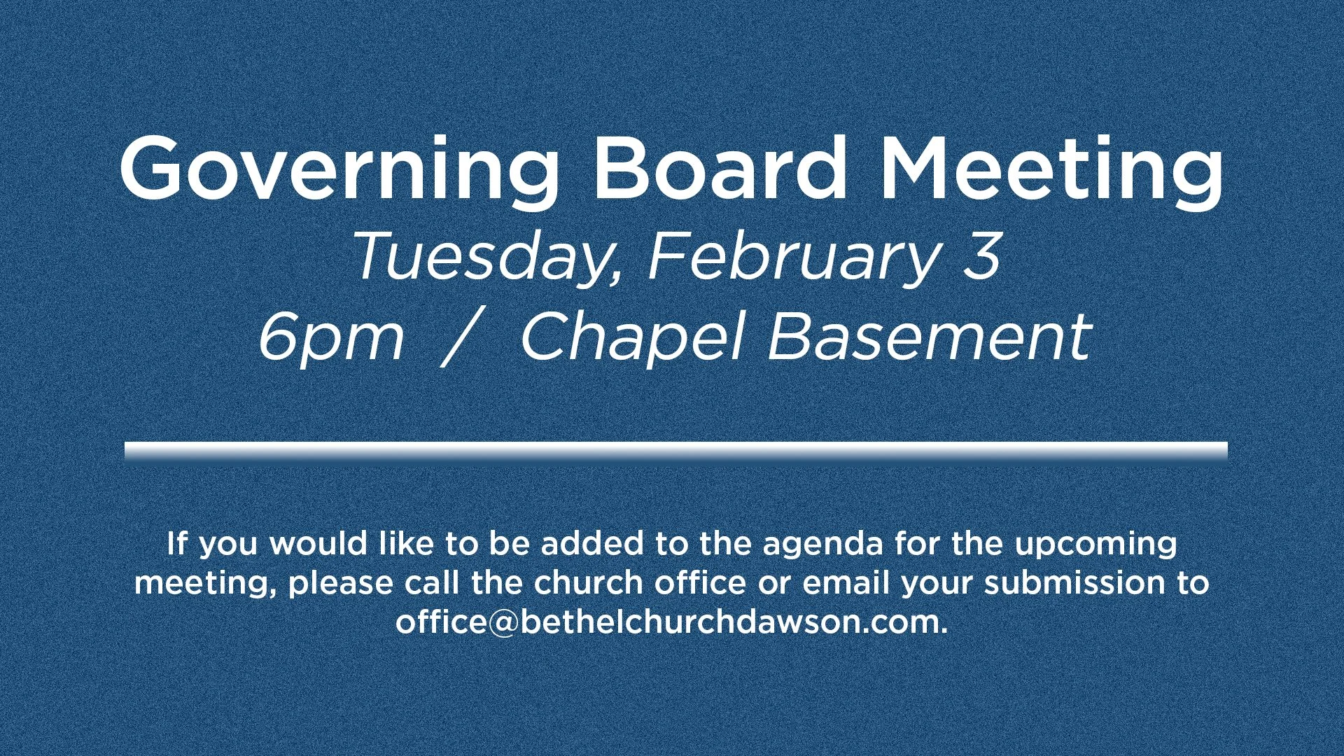 Governing Board Meeting